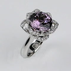 spinel and diamond engagement ring