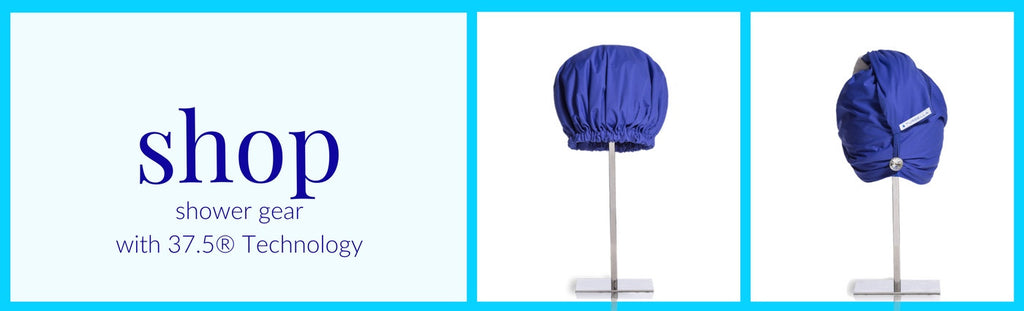 shop best shower cap and shower cap turban style with waterproof breathable material by Turbella shower gear