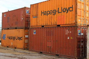 Used Shipping Container with Signage
