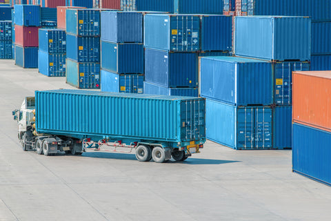 Shipping containers in harbour