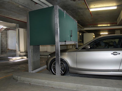 Parking loft in a parking garage.