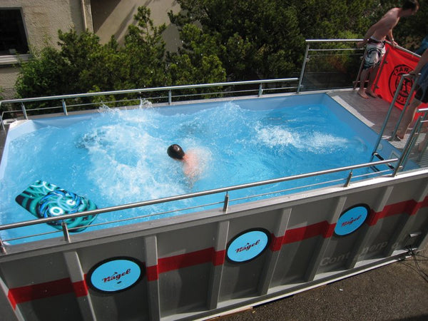 Swimming Pool Hot Tub built from 20ft shipping container.