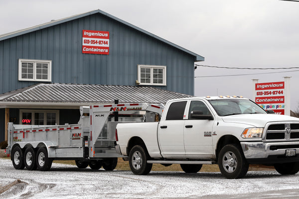 Dump trailer with driver for rent