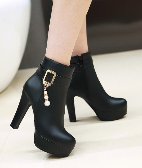 short boots high heels