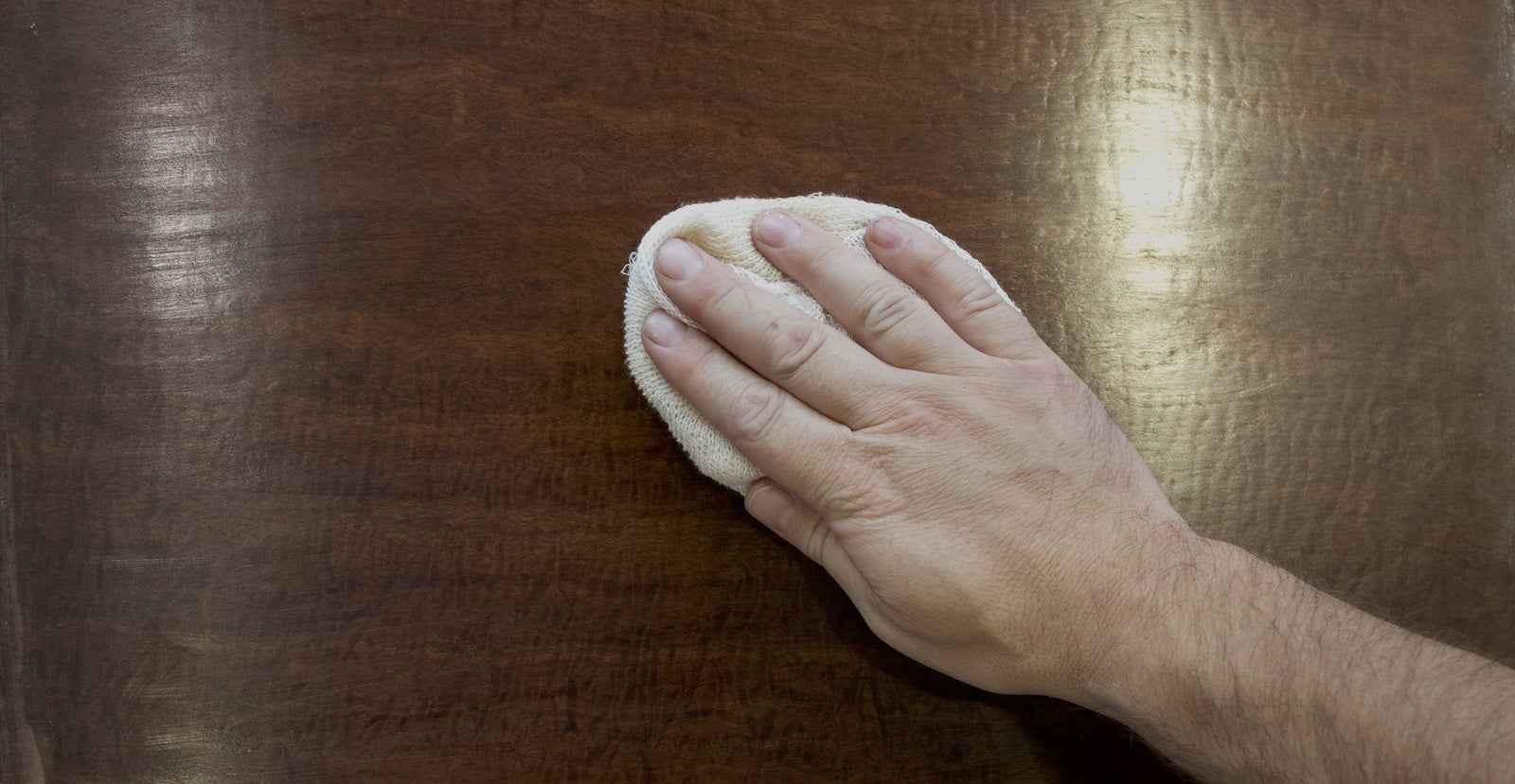 buffing beeswax polished surface