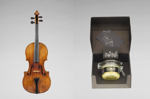 A prized violin with Gilboys 'pure gold' beeswax polish
