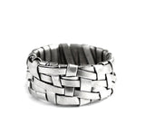 woven band handcrafted in silver by artist designer maker gurgel-segrillo