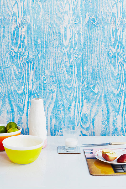 Ella Doran Wood Grain Blue wallpaper