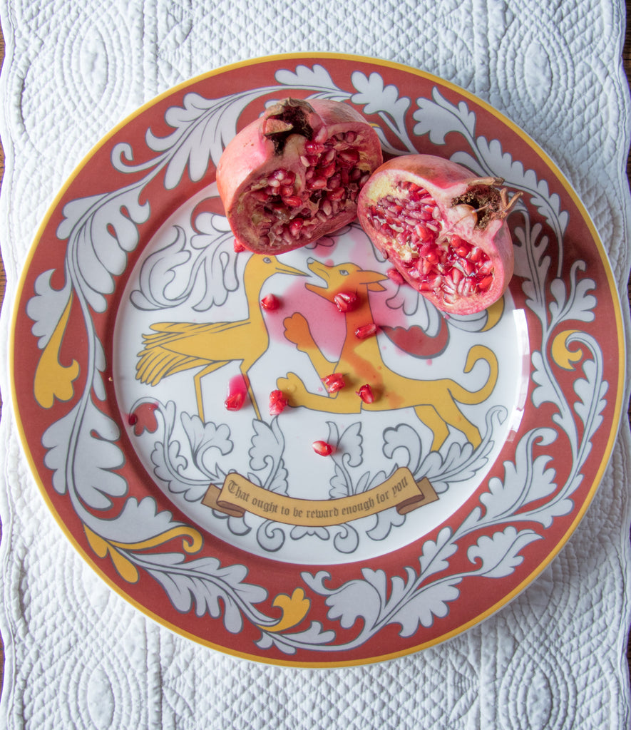 Ellys Manor House English Fine Bone China Plate with Pomegranate