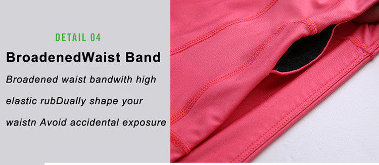 Broadened waist band; broadened waist band with high elastic rub dually shape your wist; Avoid accidential exposure.