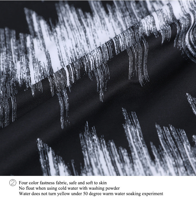 Four color fastness fabric,safe and soft to your skin. Not float when using cold wather with washing powder. Water does not turn yellow under 50 degree warm water soaking experiment.