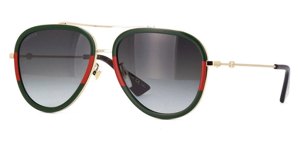 gucci aviator sunglasses green and red