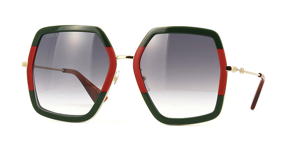gucci round red and green sunglasses