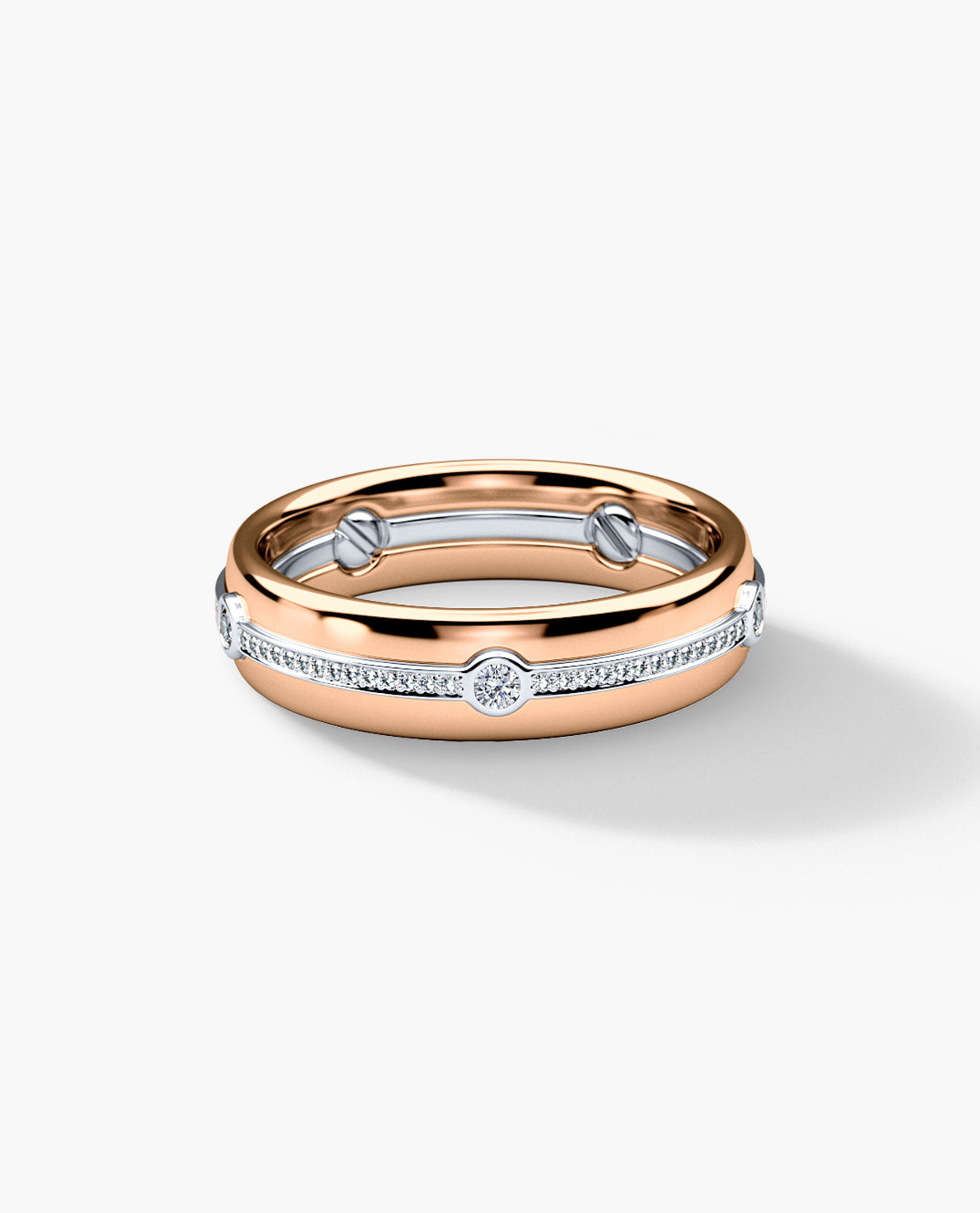 REED Mens Two-Tone Gold Ring with 0.40ct Diamonds