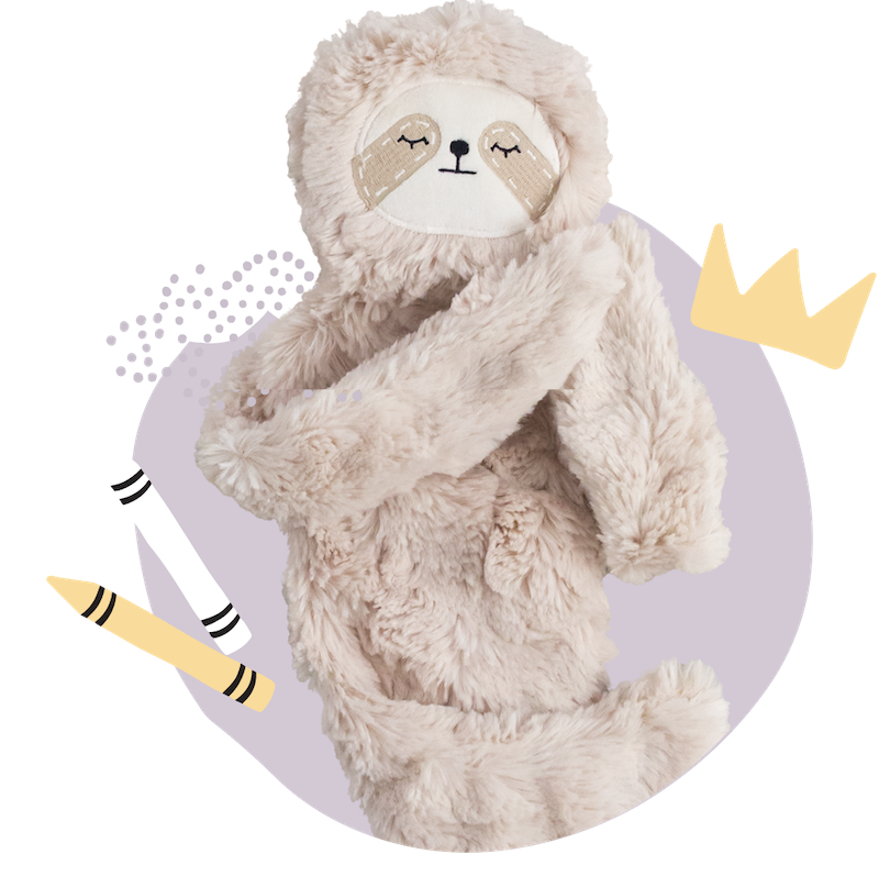 Hazel sloth snuggler with a crown icon