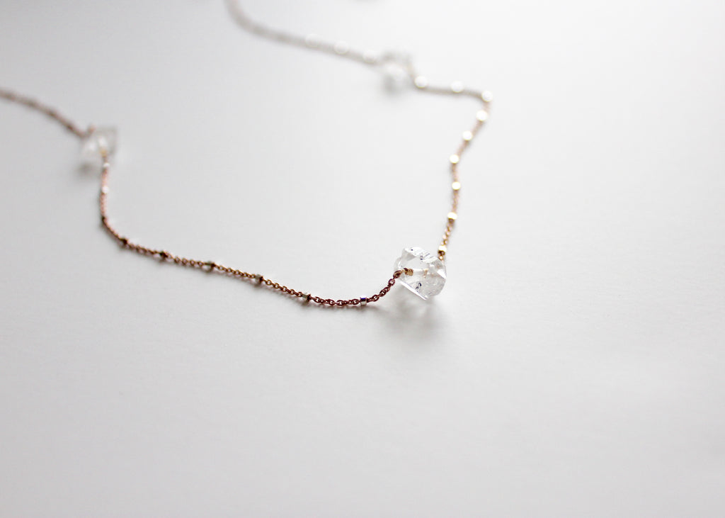 Herkimer Diamond Necklace Long Delicate Rebecca Scott Jewelry