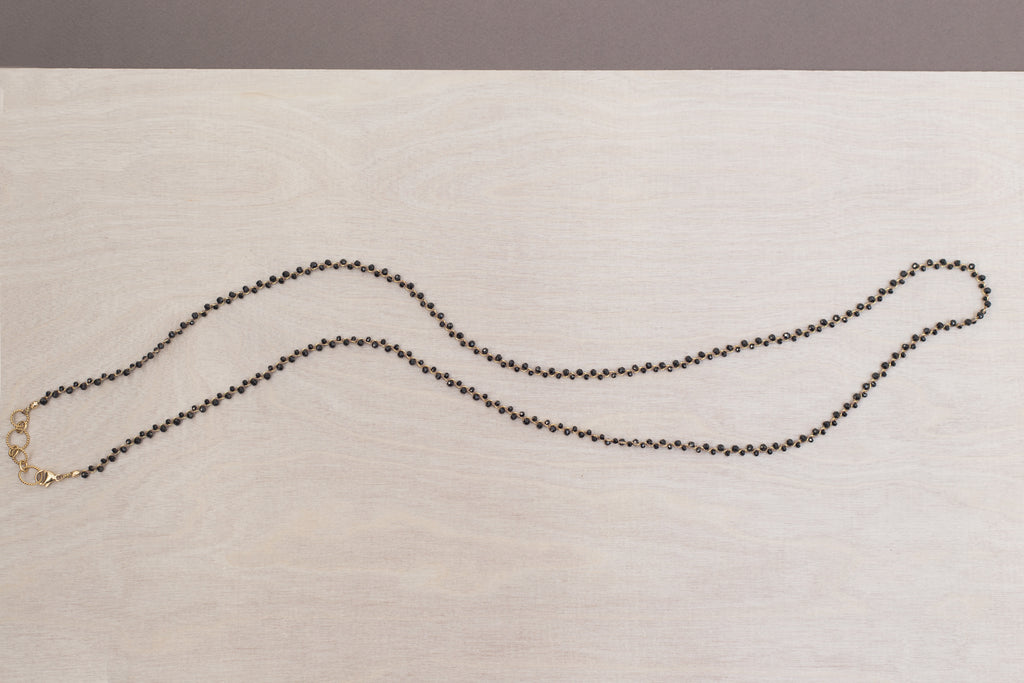 black spinel long necklace rebecca scott jewelry