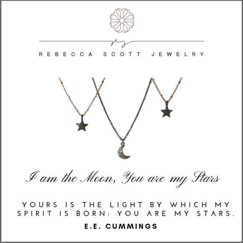 Mother Daughter Gift Set | Pave Diamond Moon Pave Diamond Star Necklace | Rebecca Scott Jewelry | Meaningful Gift