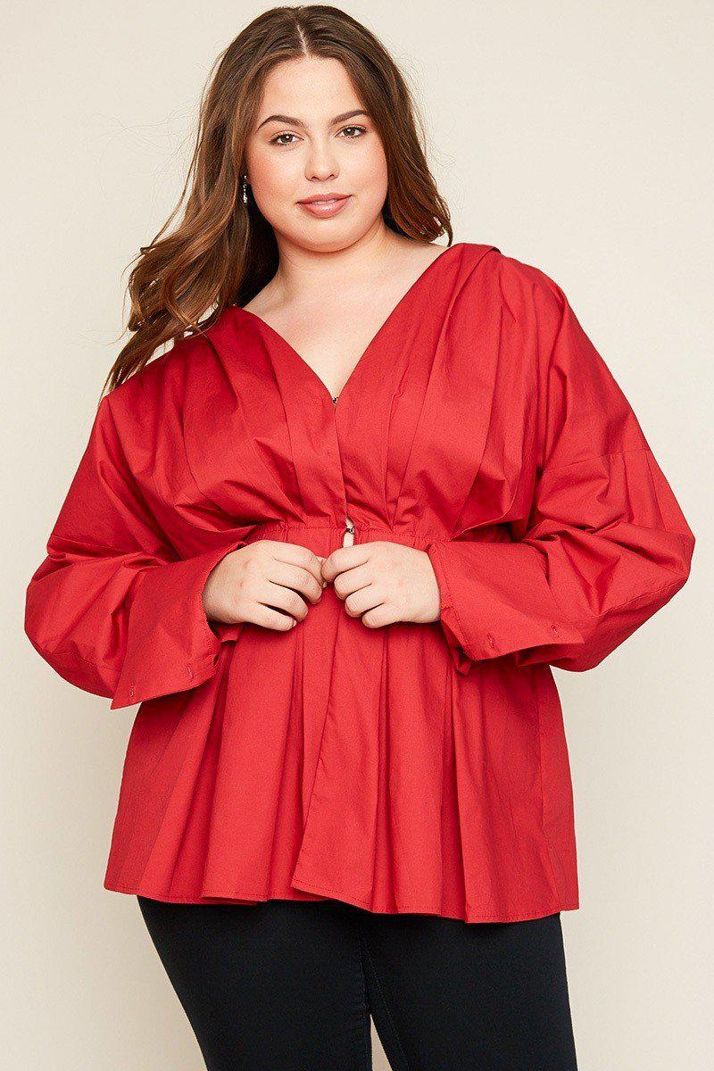 Catelya Pleated Top-Tops-HLA-Daring Diva Australia