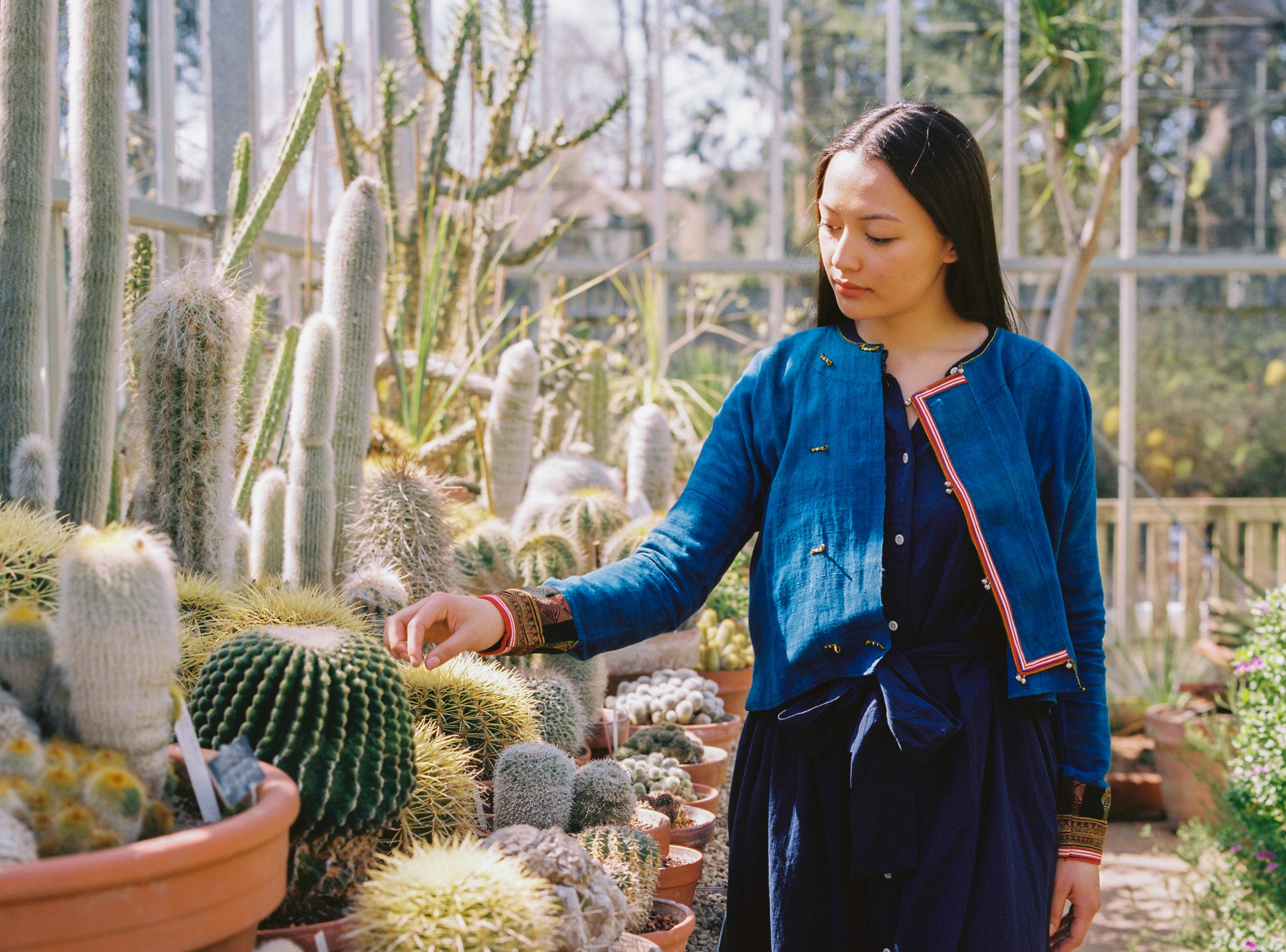 embroidered jacket, summer jacket, indigo 