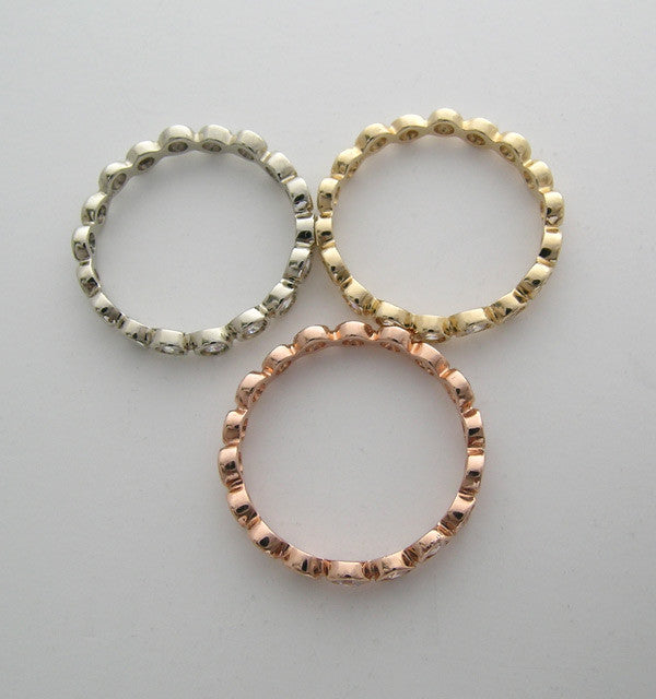 TRI COLOR GOLD DIAMOND WEDDING RING BAND SUITE