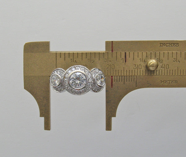 LARGE IMPORTANT AND UNUSUAL THREE STONE DIAMOND RING SETTING
