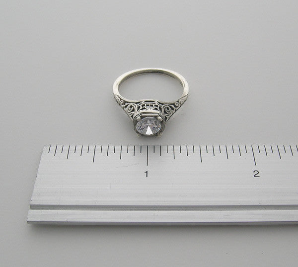 ENGAGEMENT RING SETTING FILIGREE ANTIQUE ART DECO STYLE 14K GOLD RING