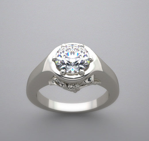 Lotus Bow Design Engagement Ring Setting