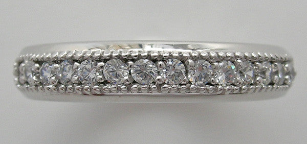 DIAMOND WEDDING BAND RING WILL MIL GRAIN DESIGN