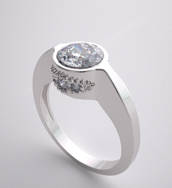 NON TRADITIONAL ENGAGEMENT RING SETTINGS DIAMOND ACCENTS WITHOUT CENTER STONE