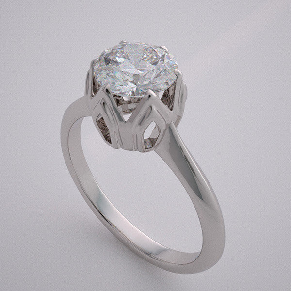 SIMPLE SOLITAIRE TULIP ENGAGEMENT RING SETTING WITHOUT STONES