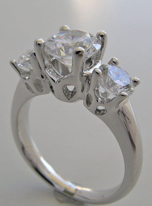 UNIQUE THREE STONE DIAMOND ENGAGEMENT ANNIVERSARY RING SETTING