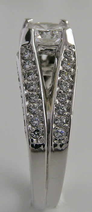 SPLIT SHANK DIAMOND ENGAGEMENT RING SETTING SHOWN FOR ROUND STONE