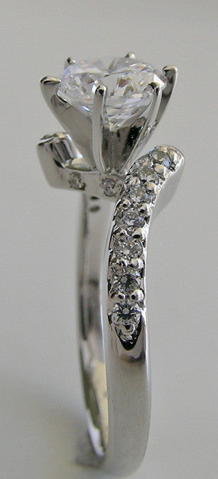 ENGAGEMENT RING SETTING ABSTRACT DESIGNED MODERN DESIGN WITH DIAMOND ACCENTS -