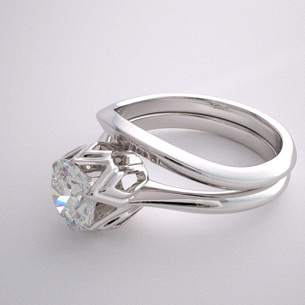 ELEGANT SOLITAIRE ENGAGEMENT RING SETTING SET WITHOUT STONES