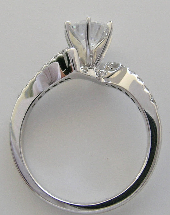 ENGAGEMENT RING SETTING ABSTRACT DESIGNED MODERN DESIGN WITH DIAMOND ACCENTS -