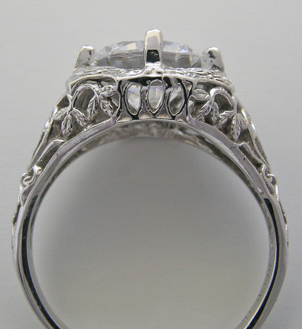 GOLD VINTAGE STYLE FILIGREE RING SETTING 9.5 MM STONE