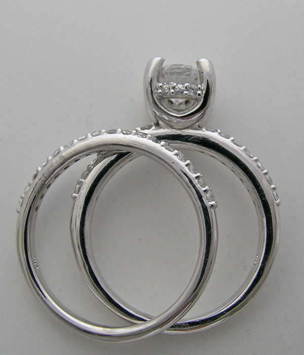 DIAMOND ENGAGEMENT RING SETTING AND MATCHING WEDDING RING BAND