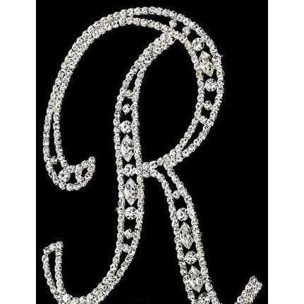 Full Covered Crystal Monogram Cake Toppers Silver Initial A to Z Any Letter 
