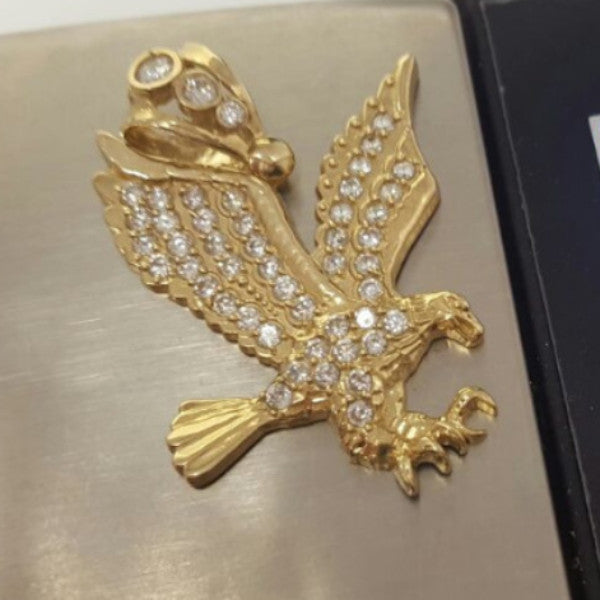 Eagle Strenght 10K Yellow Gold 7.1 Gr Men Pendant