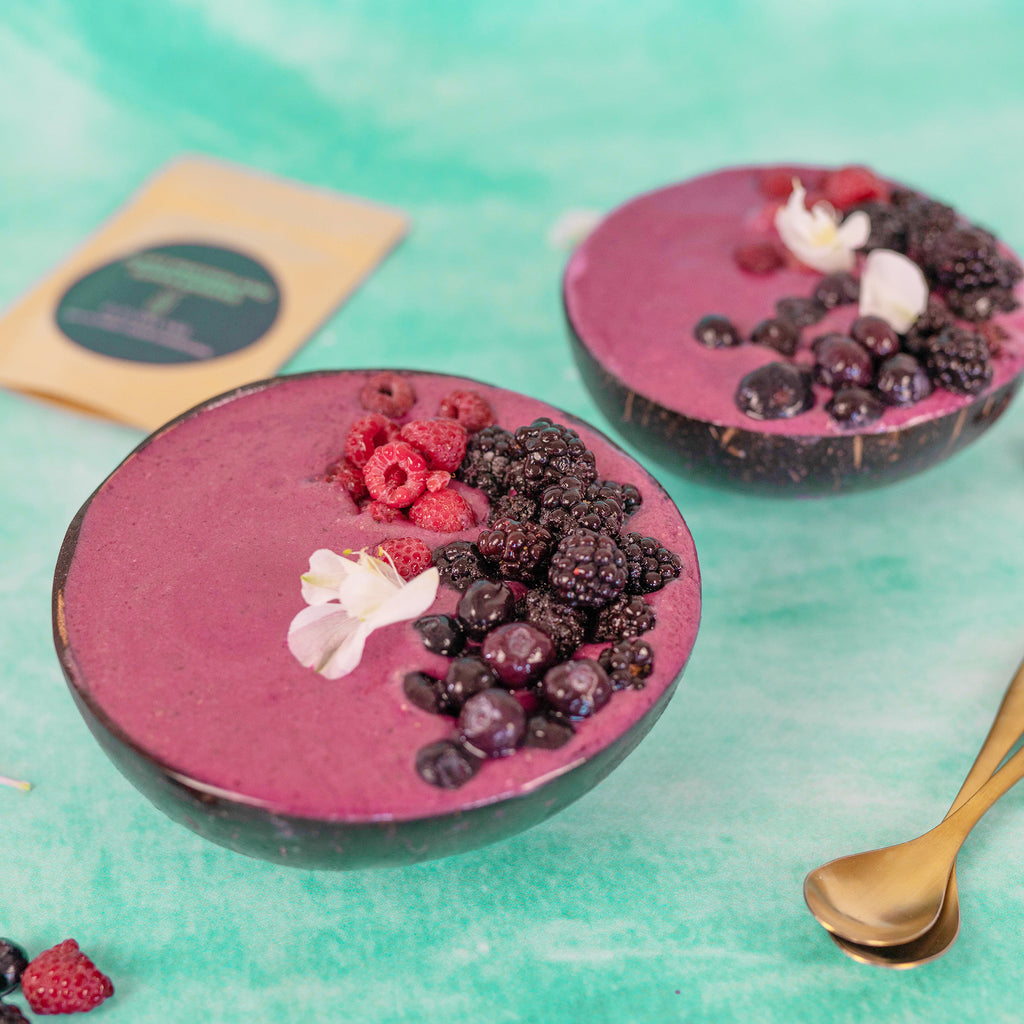 pink pitaya protein smoothie bowl with elevenlabs plant protein and super greens
