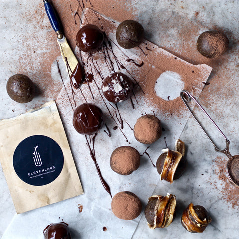 5 ingredient superfood truffle balls by panaceas pantry with elevenlabs supplement
