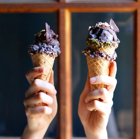 elevenlabs coconut and tahini superfood ice cream in cones