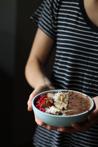almond and cacao superfood elevenlabs smoothie bowl