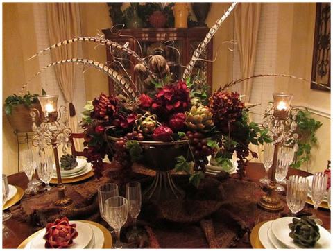 Red Floral Table Center Piece