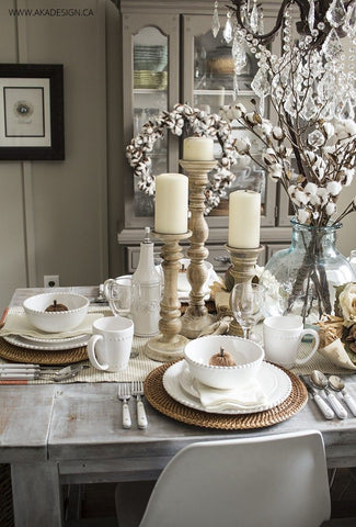 White Christmas Table setting