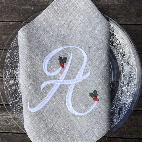 Linen Letters Christmas Monogram Napkin