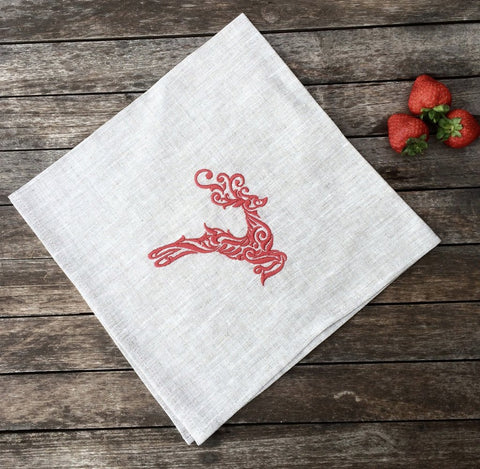 Linen and Letters reindeer napkin