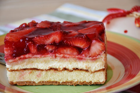 strawberry topped candy-cane cheesecake 