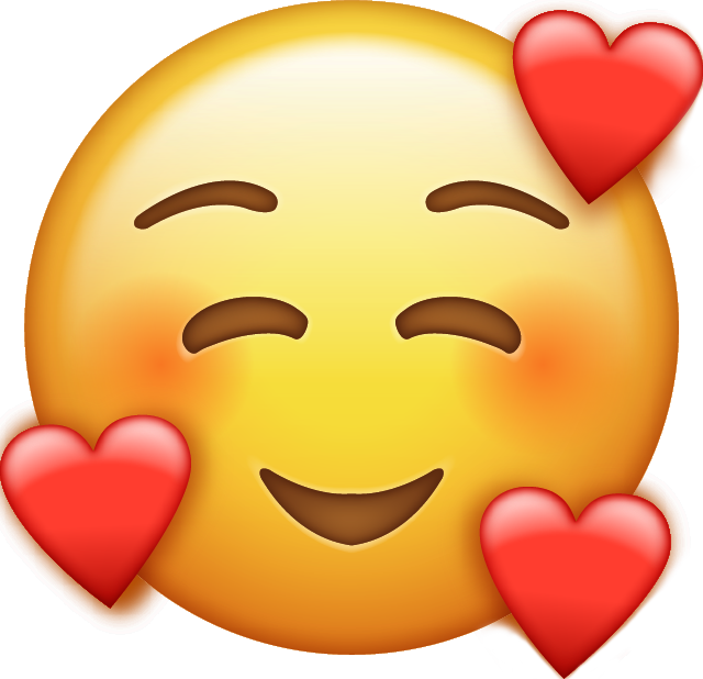 Smile Emoji With Hearts [Download Free Iphone Emoji in PNG]